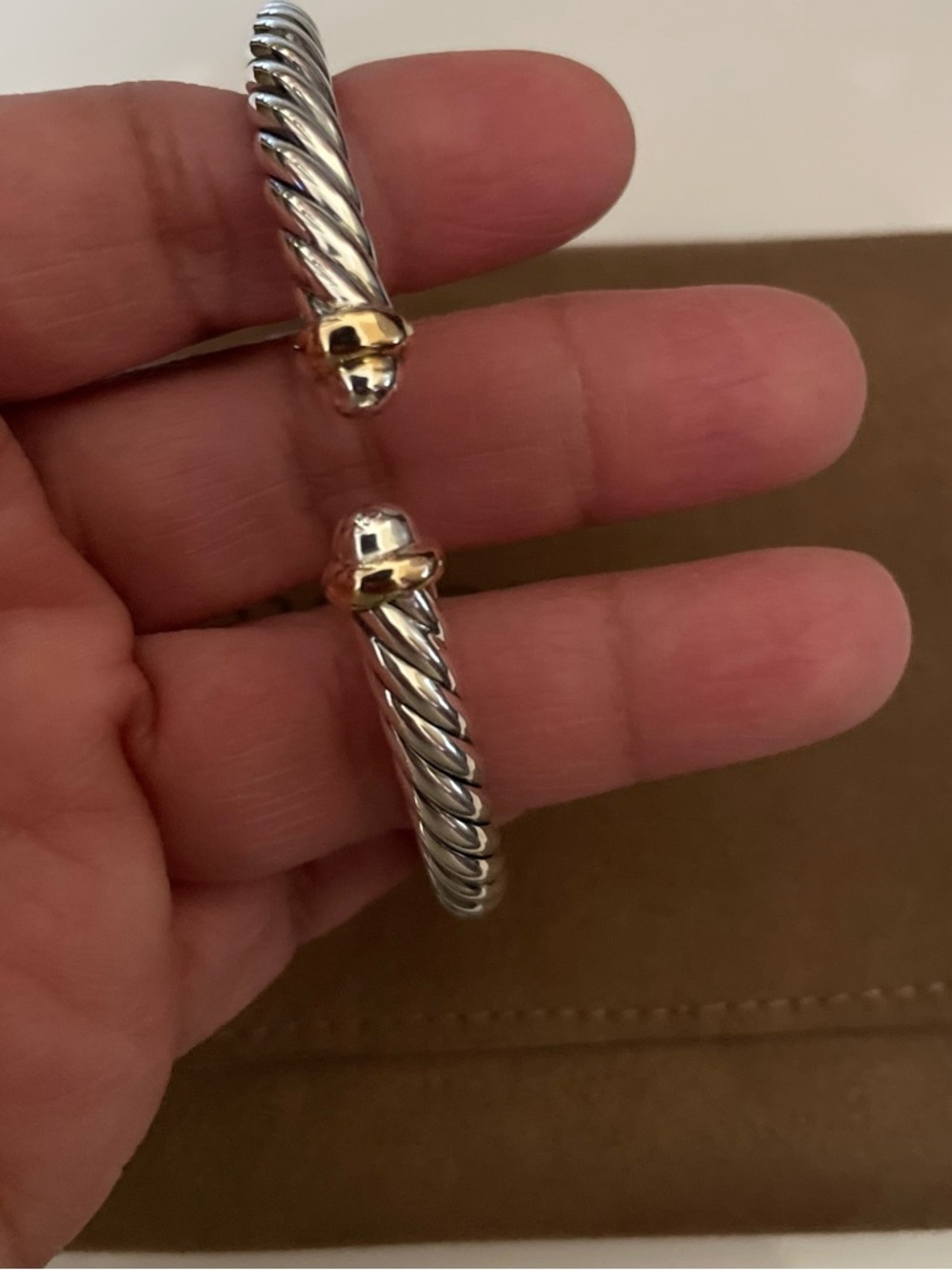 David Yurman Flex Bracelet 14kt and Silver 6MM Size M